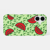 Coque iPhone 16 Pastèque et feuille juteuse (Verso Horizontal)