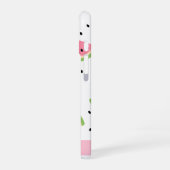 Coque iPhone 16 Pastèques roses, graines de pastèque, votre nom (Côté gauche)