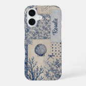 Coque iPhone 16 Patchwork personnalisé de coquillages côtiers (Verso)