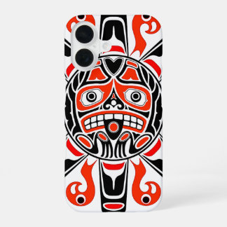 Coque iPhone 16 patrimoine culturel artistique tribal Haida soleil