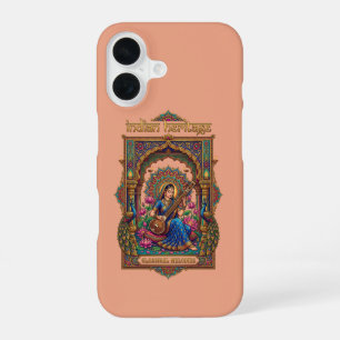 Coque iPhone 16 Patrimoine Indien : Musicien Classique Art de la V