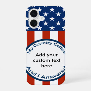 Coque iPhone 16 [Patriote Américain]  Vétéran Militaire Mon Pays