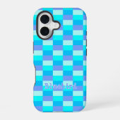 Coque iPhone 16 Patters bleus (Verso)