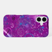Coque iPhone 16 Paysage de rêve abstrait violet (Verso Horizontal)