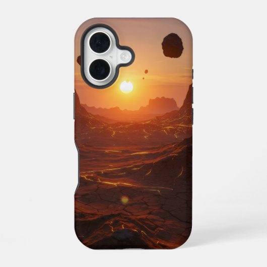Coque iPhone 16 Paysage désertique alien (Verso)
