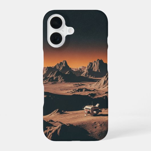 Coque iPhone 16 Paysage lunaire vintage (Verso)