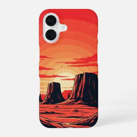 Coque iPhone 16 Paysage Martien Vintage (Verso)