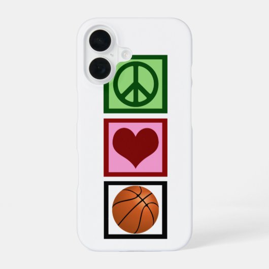 Coque iPhone 16 Peace Love Basket (Verso)