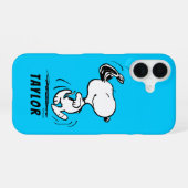 Coque iPhone 16 Peanuts | Danse joyeuse de Snoopy (Verso Horizontal)