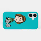 Coque iPhone 16 Peanuts | Peppermint Patty assise (Verso Horizontal)