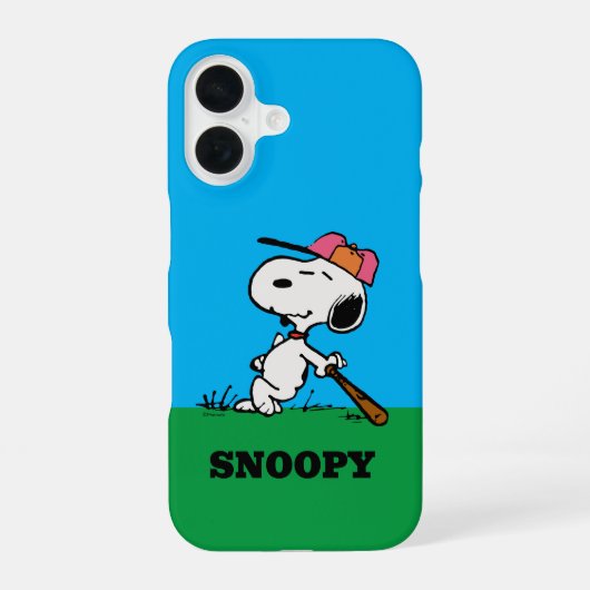 Coque iPhone 16 Peanuts | Snoopy à la batte (Verso)