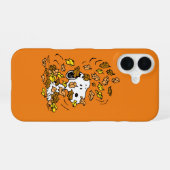 Coque iPhone 16 Peanuts | Snoopy Tas de Feuilles (Verso Horizontal)
