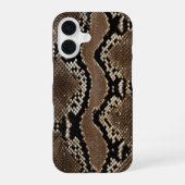 Coque iPhone 16 Peau de faux python rock serpent (Verso)