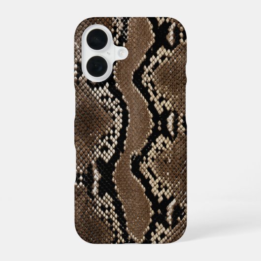 Coque iPhone 16 Peau de faux python rock serpent (Verso)
