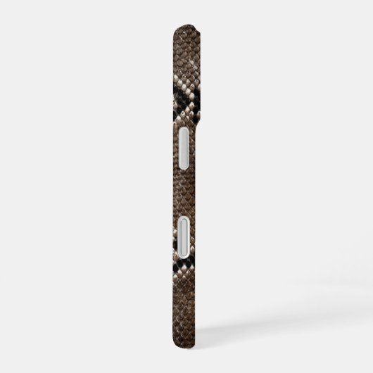 Coque iPhone 16 Peau de faux python rock serpent (Côté droit)