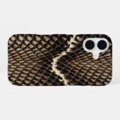 Coque iPhone 16 Peau de serpent Cobra fausse (Verso Horizontal)