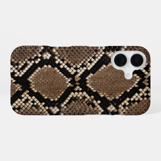 Coque iPhone 16 Peau de serpent Python fausse (Verso Horizontal)