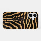 Coque iPhone 16 Peau de Zèbre Faux (Verso Horizontal)