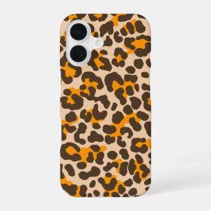 Coque iPhone 16 Peau léopard Imprimer Motif Moutarde Jaune Brown