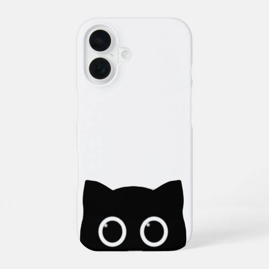 Coque iPhone 16 Peeking Black Cat (Verso)