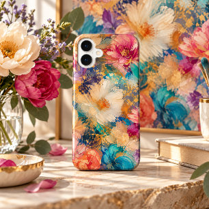 Coque iPhone 16 Peinture à l'huile florale abstraite impressionnis