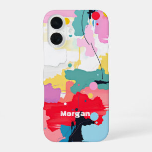 Coque iPhone 16 Peinture Abstraite Éclaboussures/Gouttes, Nom