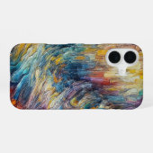 Coque iPhone 16 Peinture abstraite épaisse texture (Verso Horizontal)