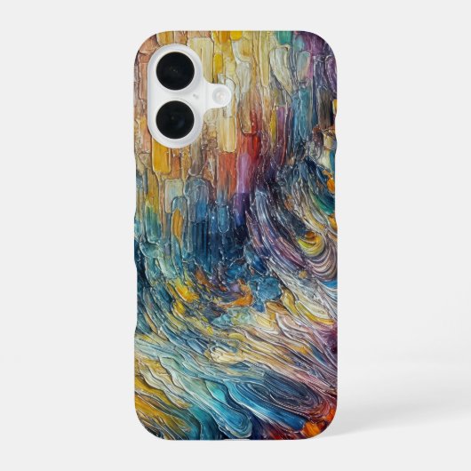 Coque iPhone 16 Peinture abstraite épaisse texture (Verso)