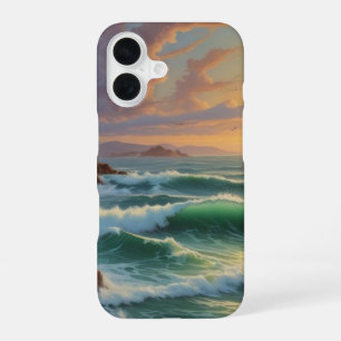 Coque iPhone 16 Peinture de paysage marin océanique au coucher du