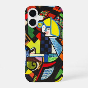 Coque iPhone 16 Peinture Moderniste Géométrique Colorée Abstraite