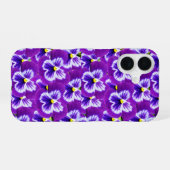 Coque iPhone 16 Pensées violettes en forme de papillon, (Verso Horizontal)