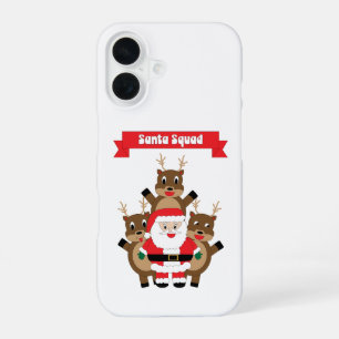 Coque iPhone 16 Père Noël Squad Christmas Reindeer Drôle