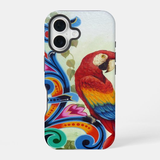 Coque iPhone 16 perroquet (Verso)