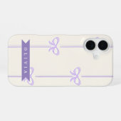 Coque iPhone 16 Personalized Coquette Bow Name Girly Aesthetic (Verso Horizontal)