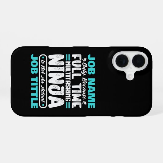 Coque iPhone 16 Personalized Custom Job Title Multitasker Worker (Verso Horizontal)
