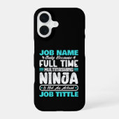Coque iPhone 16 Personalized Custom Job Title Multitasker Worker (Verso)