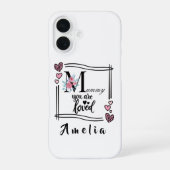 Coque iPhone 16 Personalized Floral Mommy iPhone Case (Verso)