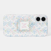 Coque iPhone 16 Personalized Floral Monogram Phone Case (Verso Horizontal)
