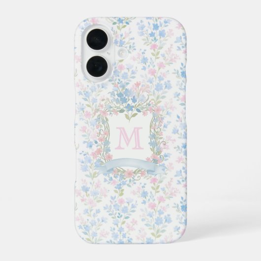 Coque iPhone 16 Personalized Floral Monogram Phone Case (Verso)