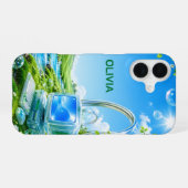 Coque iPhone 16 Personalized Frutiger Aero Name iPhone 16 Case (Verso Horizontal)