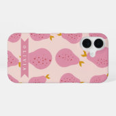 Coque iPhone 16 Personalized Pink Pear Pattern Cute Girly Fruit (Verso Horizontal)