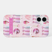Coque iPhone 16 Personalized Pink Retro Milkshake Cute Coquette (Verso Horizontal)
