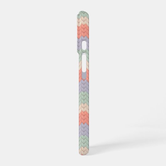 Coque iPhone 16 Personalized Scandinavian Pastel Knit Pattern Name (Côté gauche)