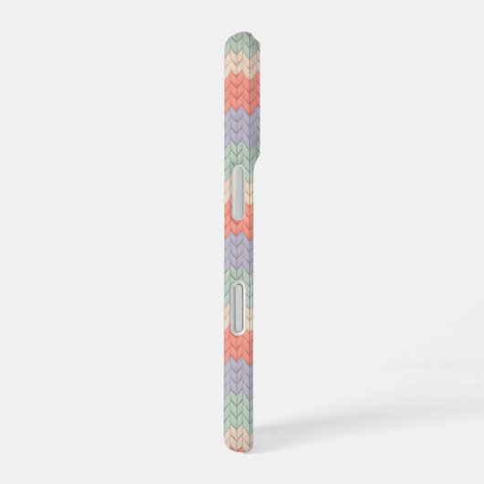 Coque iPhone 16 Personalized Scandinavian Pastel Knit Pattern Name (Côté droit)