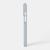 Coque iPhone 16 Personalized Striped Blue Tones Minimalist Chic (Côté gauche)