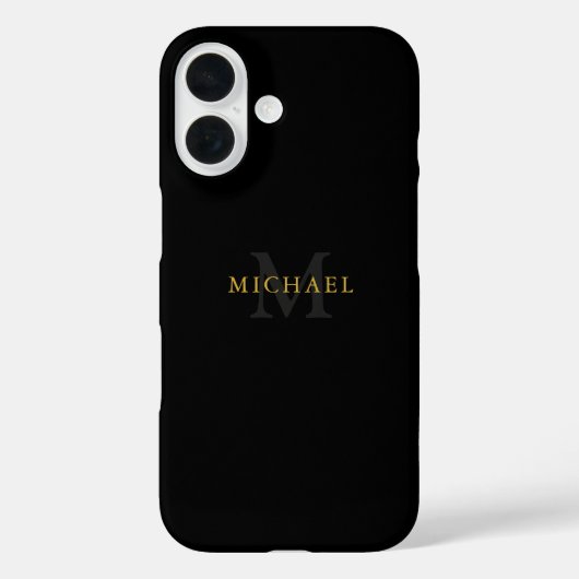 Coque iPhone 16 personnalisé avec nom et initiale (Verso)