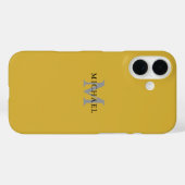 Coque iPhone 16 personnalisé avec nom et initiale (Verso (horizontal))