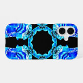Coque iPhone 16 Pétales Bleus (Verso Horizontal)