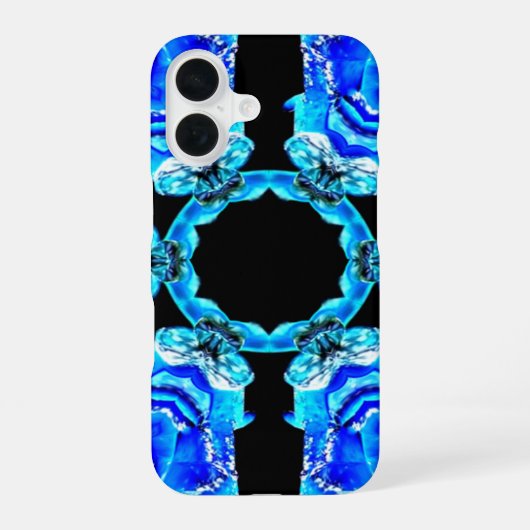 Coque iPhone 16 Pétales Bleus (Verso)