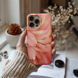 Coque iPhone 16 Pétales de velours – Luxueux plume rose blush